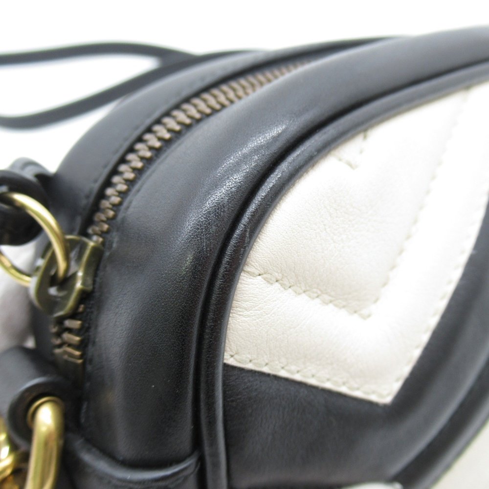GUCCI Shoulder Bag Black White leather 448065 - Picture 9 of 9